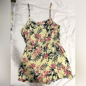 Divided H&M Floral Yellow Romper